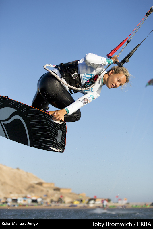 Our own Manuela Jungo was on the water today too, practicing for tomorrows heats on her 7m Liquid Force HiFi X