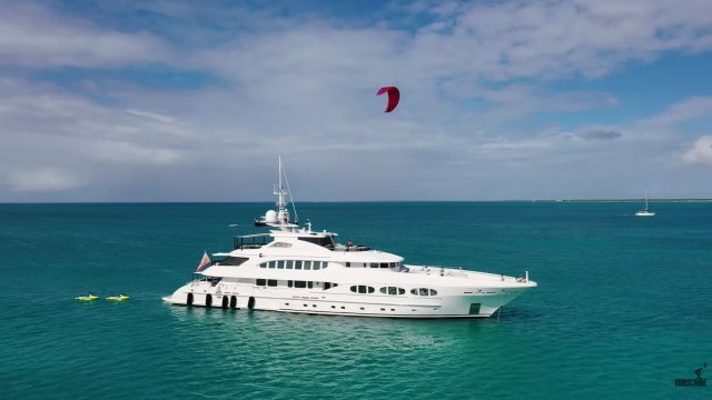 Kite Jump Off Of A 47 Meter Super Yacht!