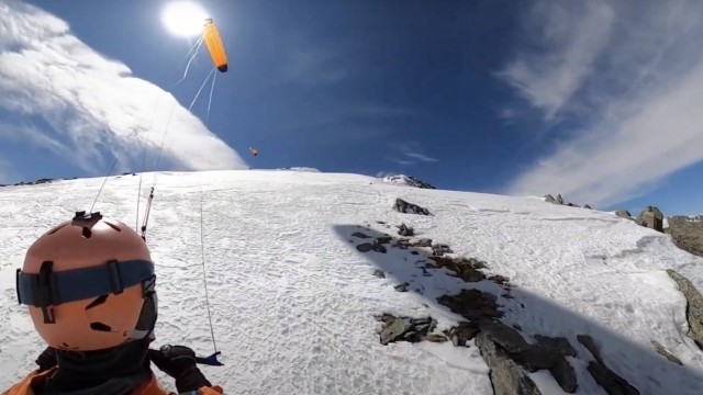 Big Snowkitetour by Avers in Switzerland to Italy