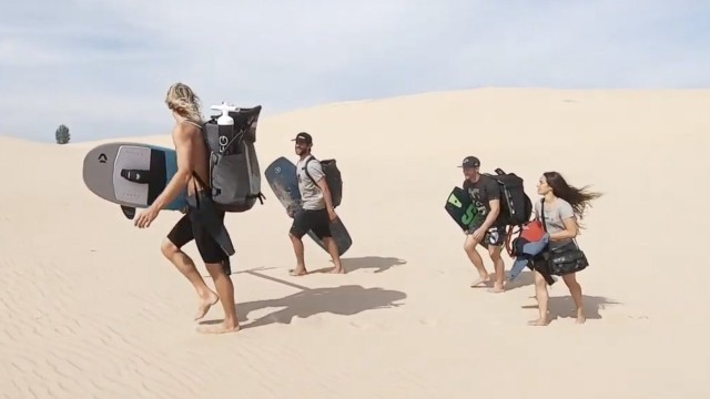 Flying Off The Silver Lake Sand Dunes Kiteboarding