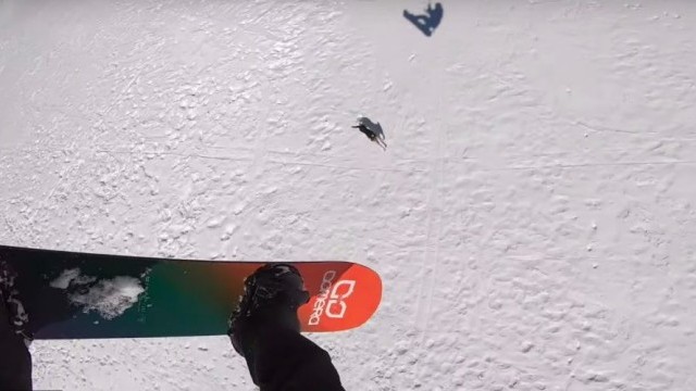 Chased by a dog while snowkiting