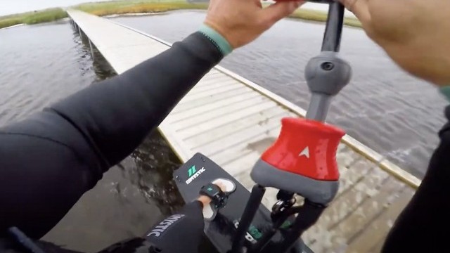 RIDING and SLIDING -KITEBOARDING on/over a bridge