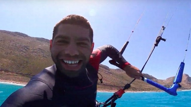 Kitesurf with dolphins
