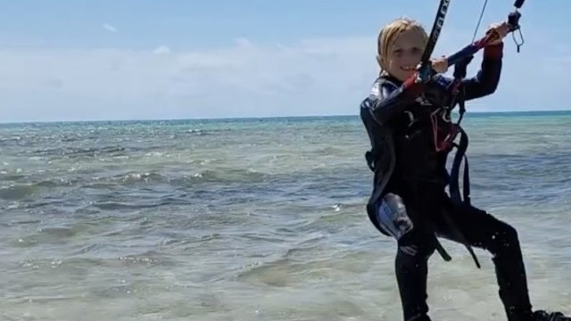 6 year old Kiteboarder Lincoln Parker in the Florida Keys #kiteboardingwithsharks