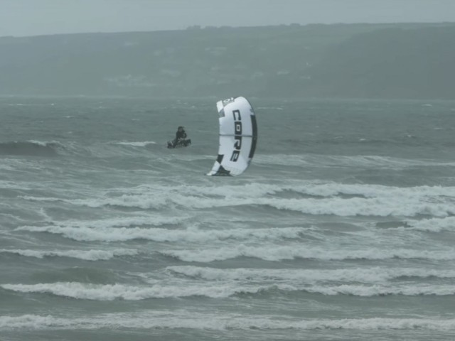 KiteSurf clips from today - Storm Ellen Cornwall