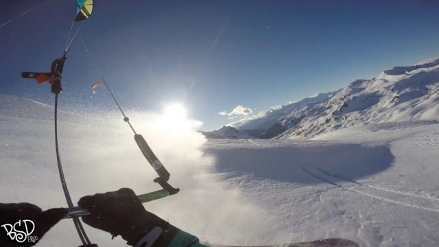 Snowkite Ride Up "Crête de Dormillouse" - Cervières French Alps! 24feb2017