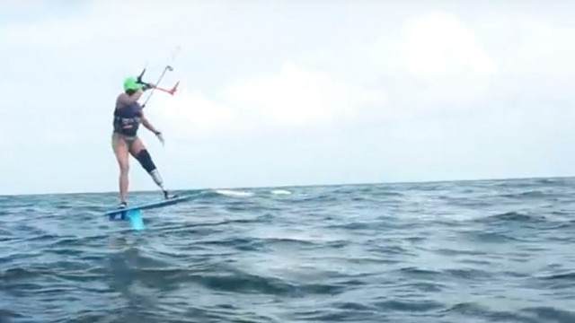 The One Legged Kiteboard Chick Frances Osorio Rivera