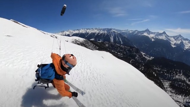 My best snowkiteday . Huge trip from Alvaneu to Davos in the Swiss mountains by kite. snowkiting