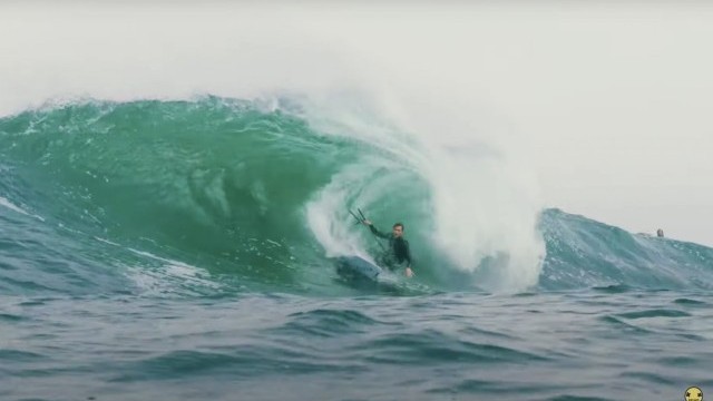 Surfing, Kitesurfing & Bodyboarding a Wave onto Dry Rock