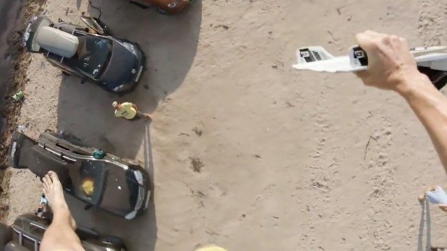 Over the cars. The jump example.