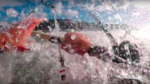 Sketchy Kitesurfing Self- Landing (Gusty High Winds)