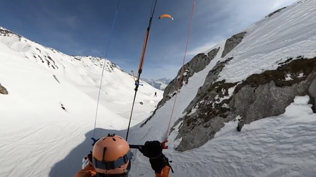 Awesome Snowkiteday / Flyday at Madrisa by Davos in Switzerland ( snowkiting / snowkite)