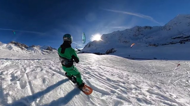 Snowkite glide to aerial loop - GoPro MAX + @SailVideoSystem mount