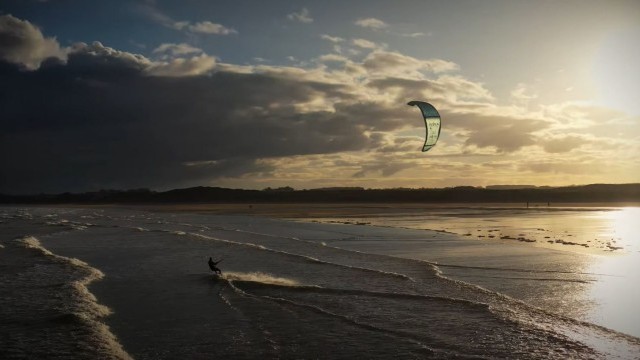 Beadnell Kitesurfing by Drone - Jan 2021