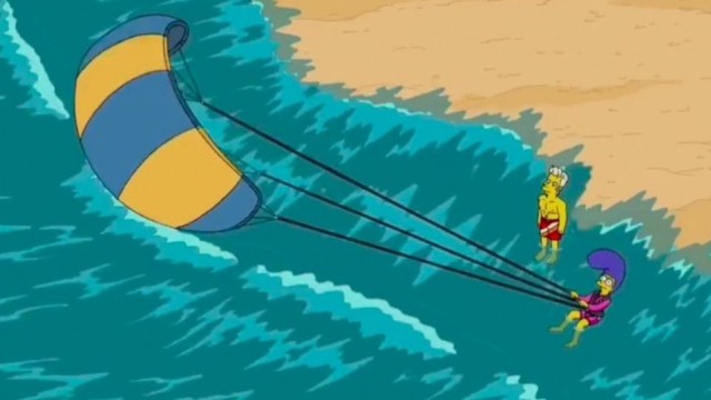 The Simpsons Go kiteboarding