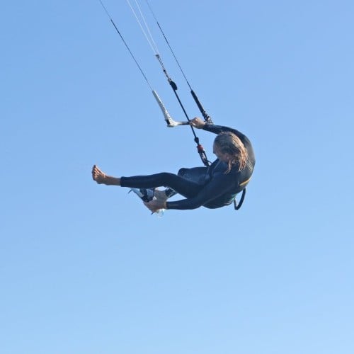 One Foot Leg Over Kitesurfing Technique