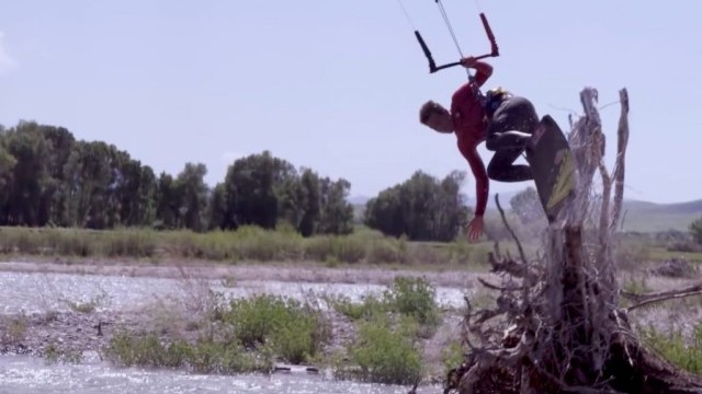 Kai Lenny and the the rapids of the Yellowstone River.