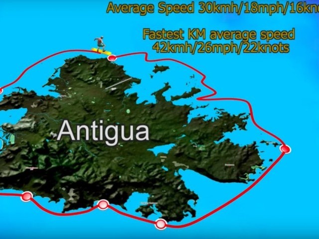 Kitesurfing 130 km around Antigua!