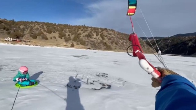 Snowkite Sledding in Montana