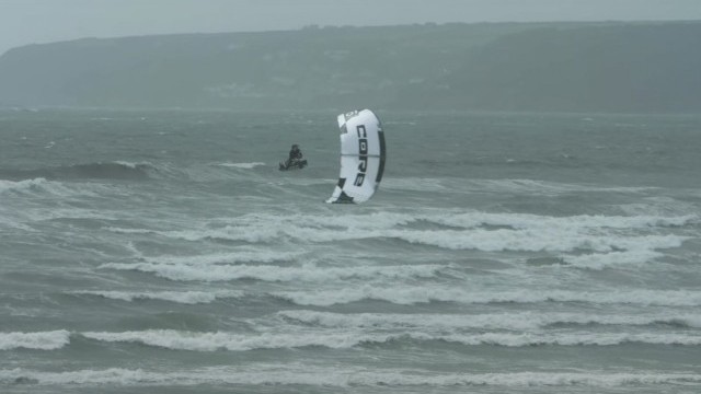 KiteSurf clips from today - Storm Ellen Cornwall