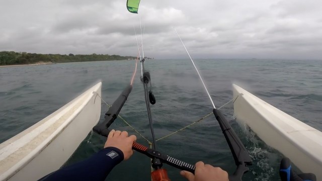 100km on a kite boat gusting 30 knots