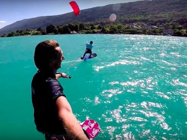 Tow In wake foil - Annecy Lake