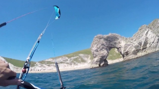 Long Distance Foiling Kitesurf from Portland to Durdle Door.