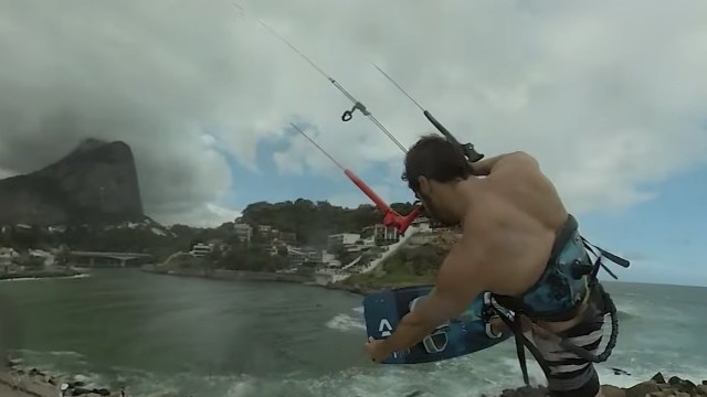 Flying Over a Rock Pier