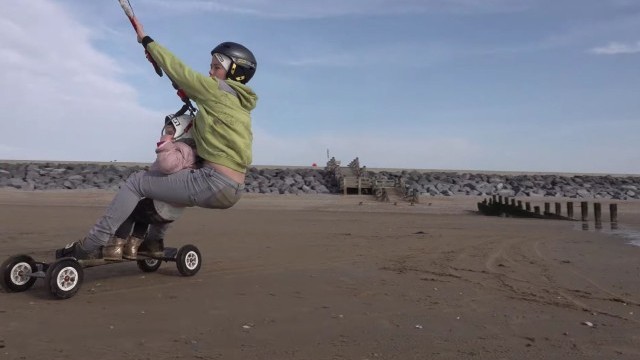 Land boarding with my sister and Jonathan Hayes