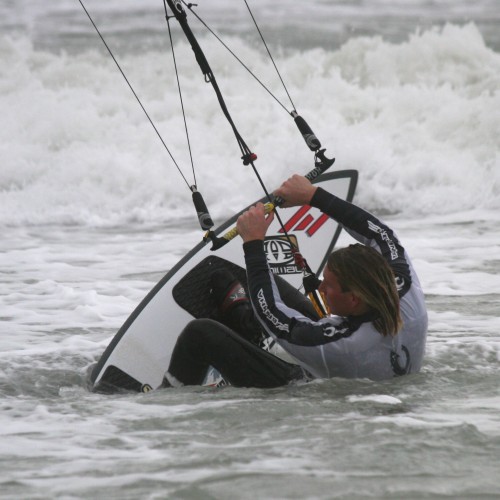 Toeside Surfboard Water Start Kitesurfing Technique