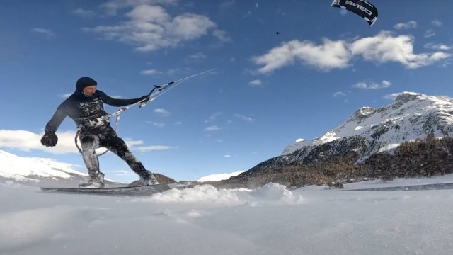 I Kitesurfed ON SNOW
