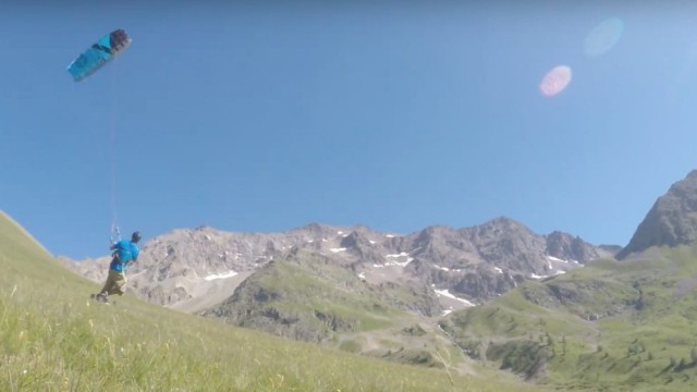 Kite LandBoarding In Mountains ! Part #1