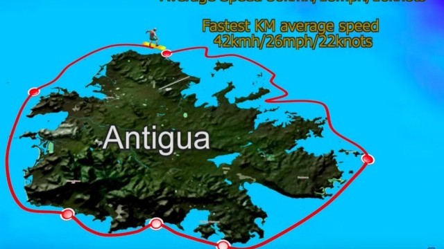 Kitesurfing 130 km around Antigua!