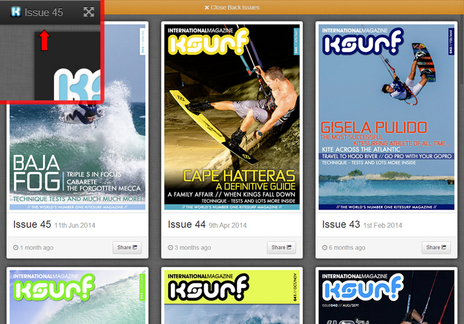 Switch between back issues.