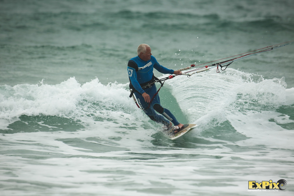 Marc Rowley was riding strapped, but looked super smooth and stylish on the wave.