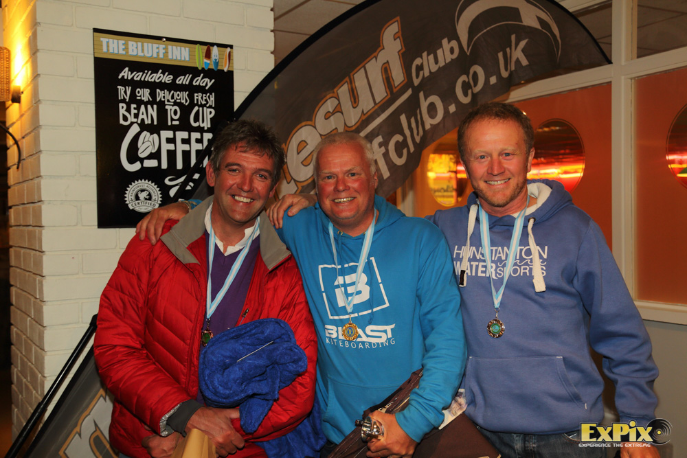 The Seniors podium looking rosy! Marc Rowley 1st, Paul Stebbings 2nd, Neil Harper 3rd.