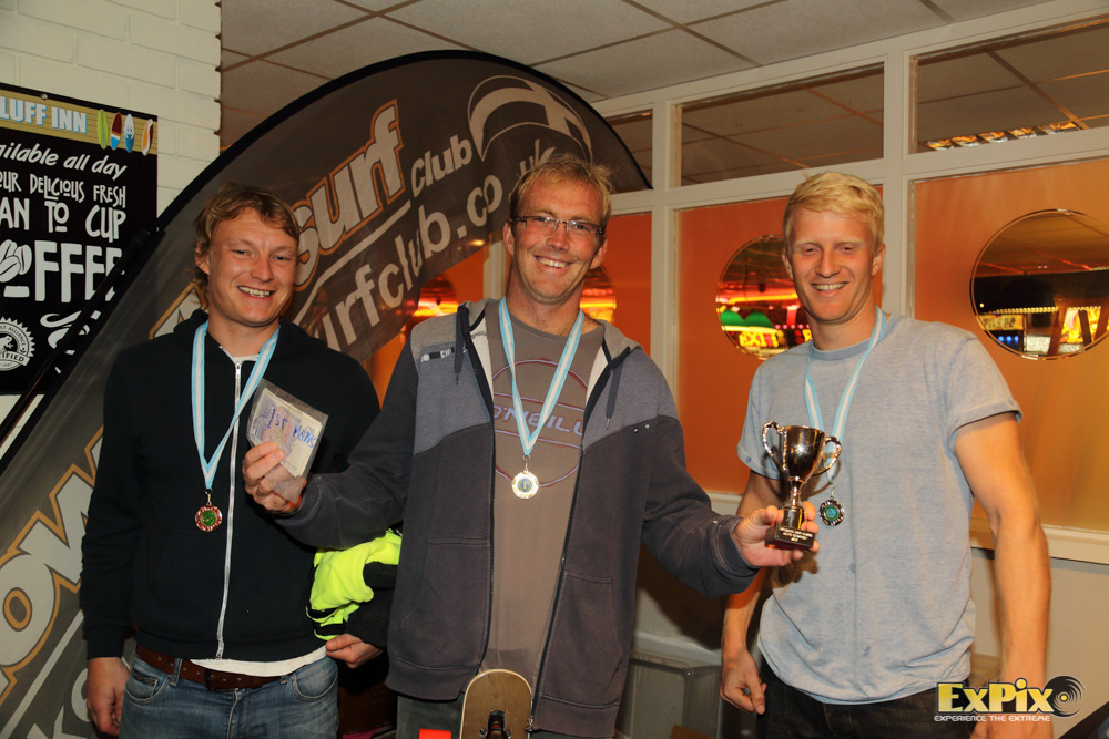 The men's podium - Lee Harvey 1st, Ruch Burton 2nd, Mike Dawson 3rd.
