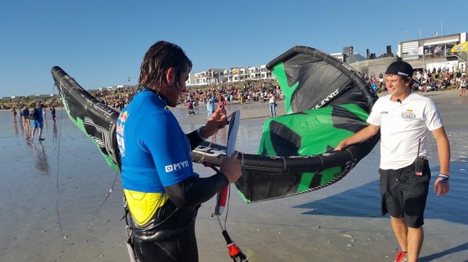 Joshua Emanuel won his heat and was stoked! Photo: Bruce Chrystal