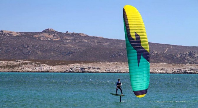 Maxime Nocher racing at the Kite Foil Gold Cup in Mexico with the new F-One Foil Kite and KiteFoil set up.