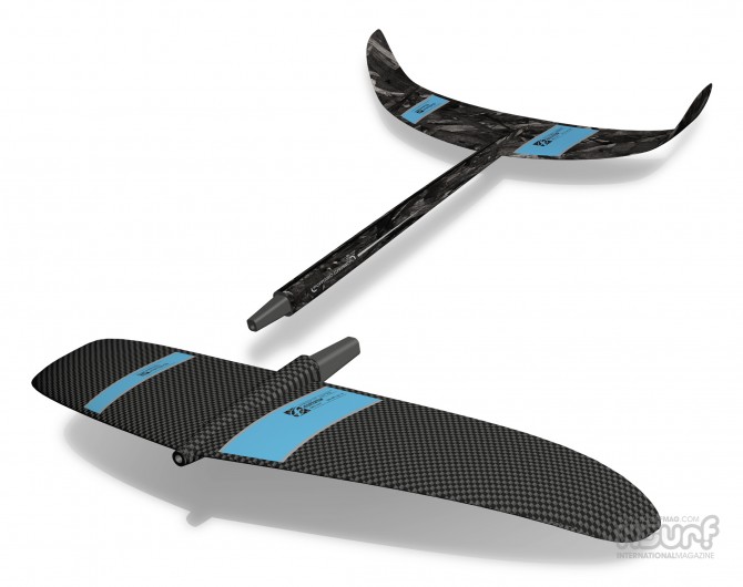 The freeride wing and on piece freeride stabiliser which utilise the forged carbon technologies.