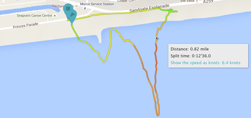 Not the most impressive GPS track, I thought these things went upwind!