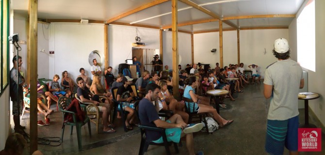 Athletes participate in clinics about different facets of competitive kiteboarding at the VKWC Youth Cup.