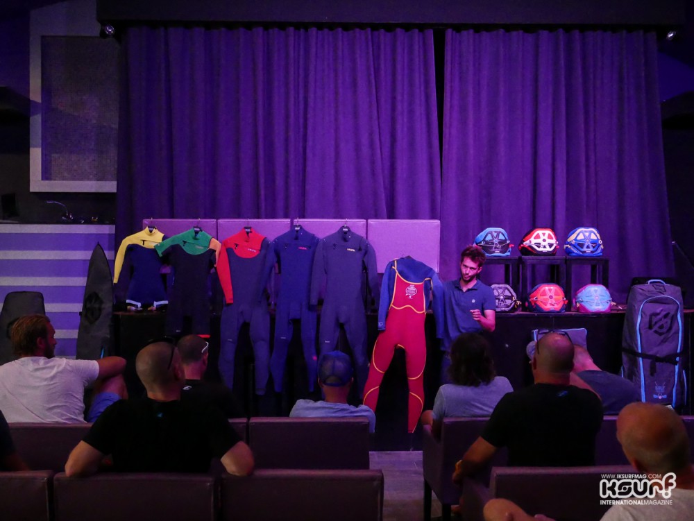 Julien Salles running through the 2016 Manera Wetsuit range...