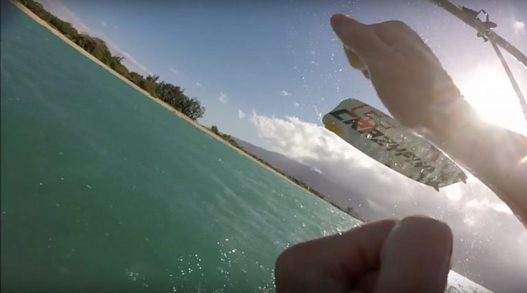 Kitesurfing Maui--Double Backroll Megaloop--Huge Crash