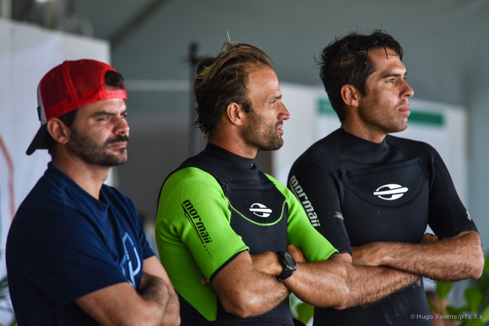 Victor Adamo, Kauli Seadi, and Taino Barreto wait for their next session.