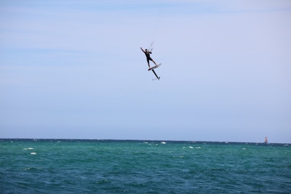 Florian shows he's skilled in many kiteboarding disciplines.