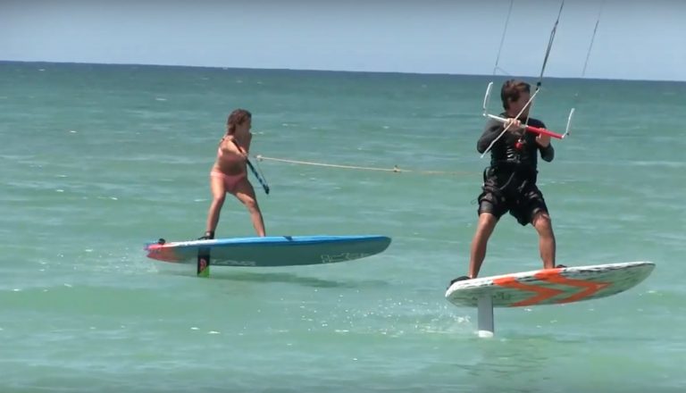 Tandem SUP Foiling With Kite Foiler