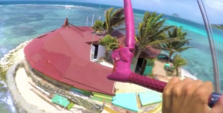 Kitesurfing Jump Over Happy Island - GoPro POV