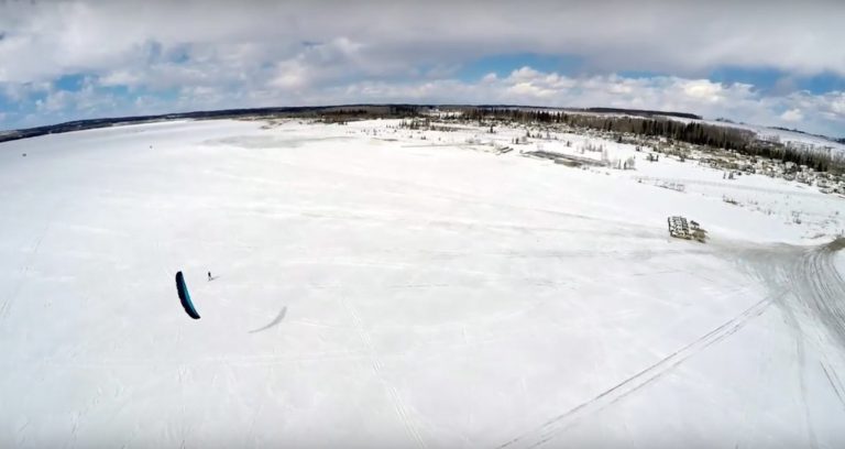 Gull Lake Aerial SnowKiting