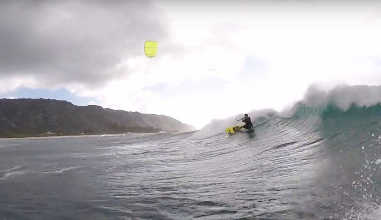 Kitesurfing On A Wipika 6.5 (from 1996) In The Waves In 2017